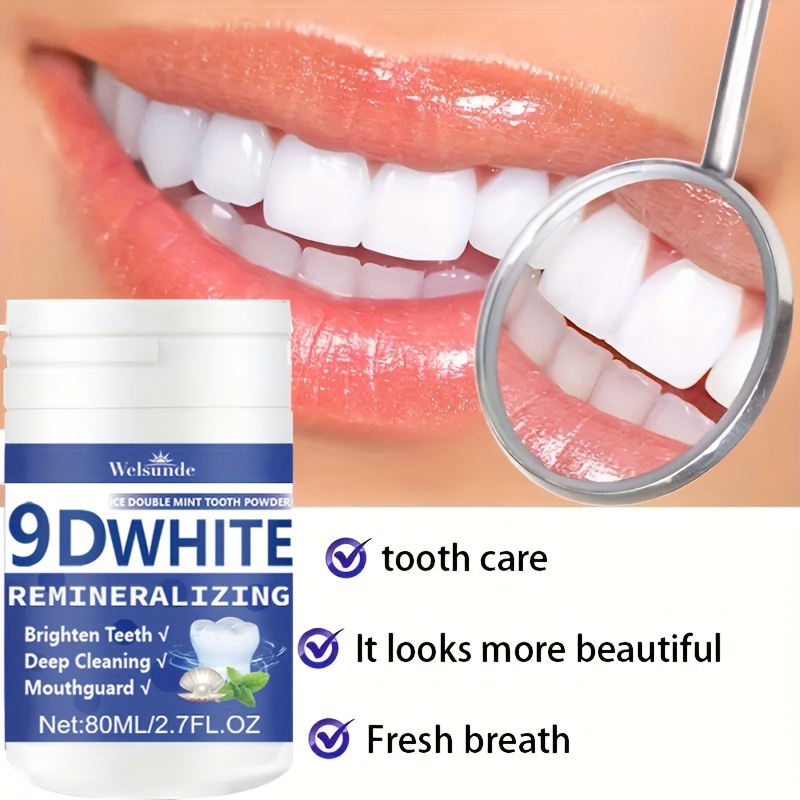 Teeth Whitening Instant - 9D White Remineralizing Hydroxyapatite Tooth Powder,