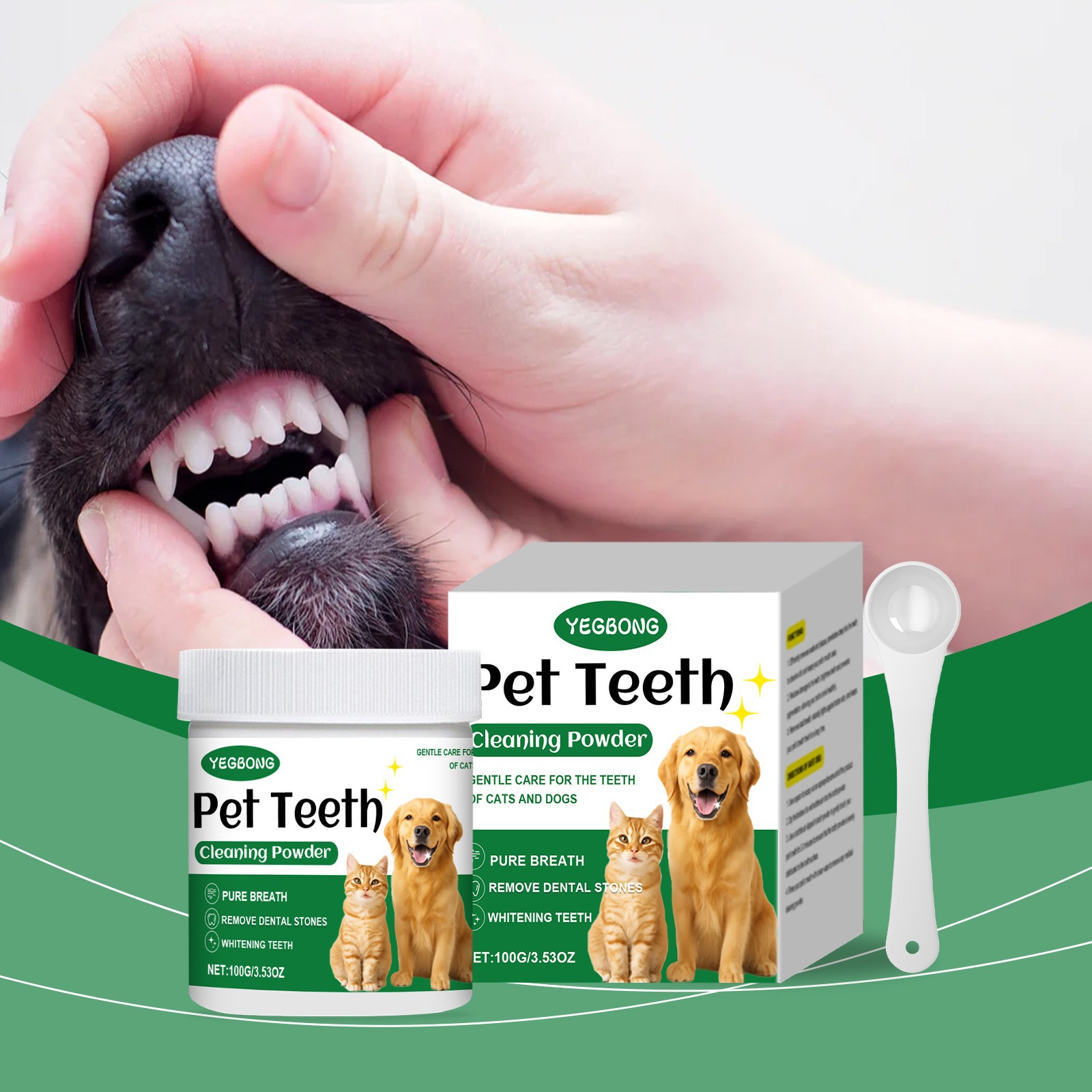 Teeth Whitening Instant - Pet Teeth Cleaning Powder Reduce Dental