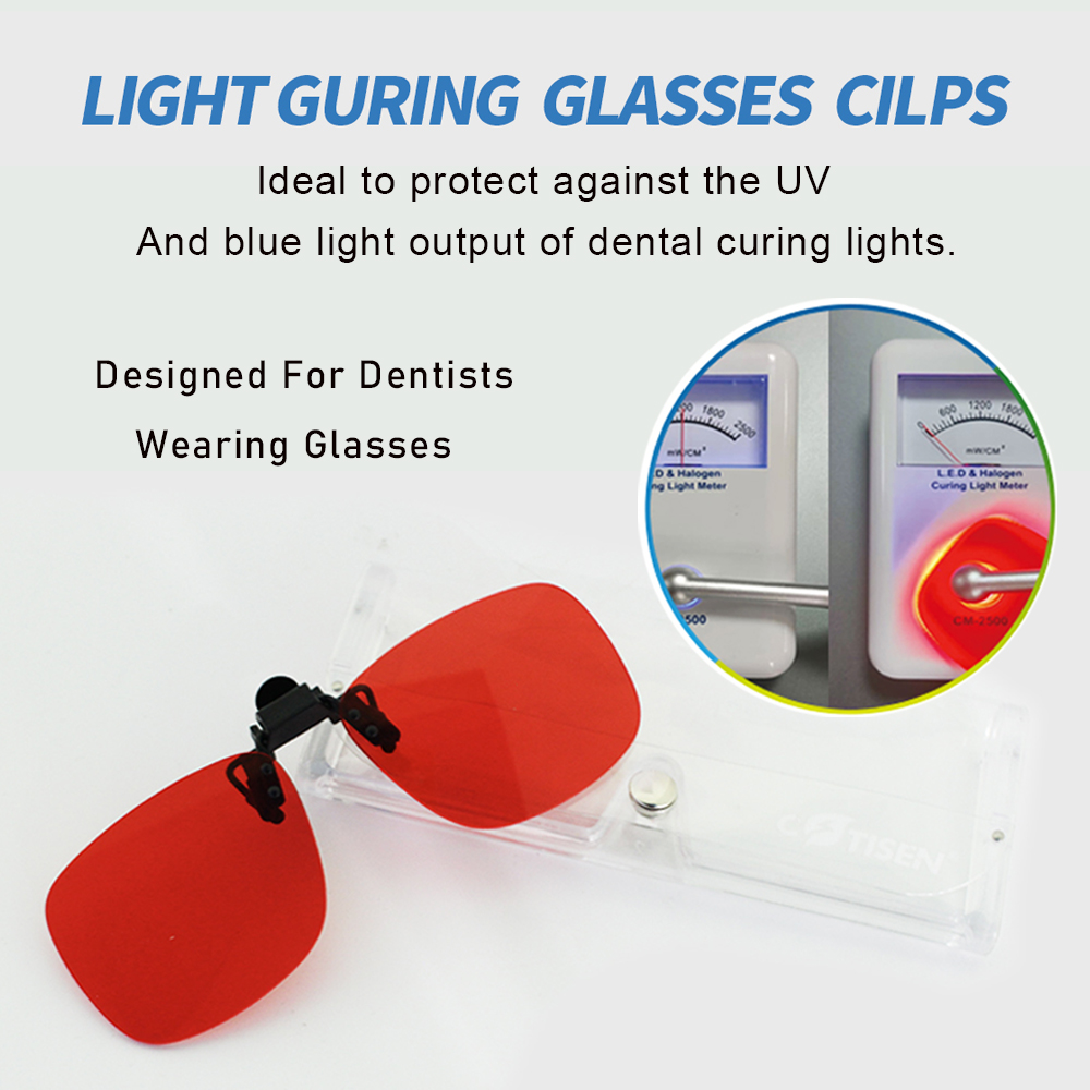 Teeth Whitening With Blue Light - Dental Equipment UV Clip Glasses Orange