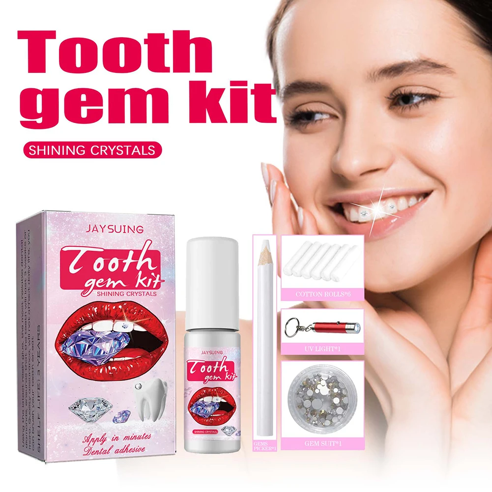 Teeth Whitening Kit With Light - DIY Tooth Gems Kit with Crystals