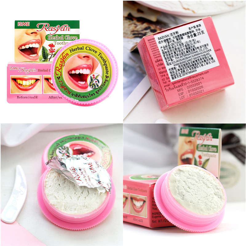 RASYAN Herbal Clove Tooth Powd - Teeth Whitening Thailand review and price