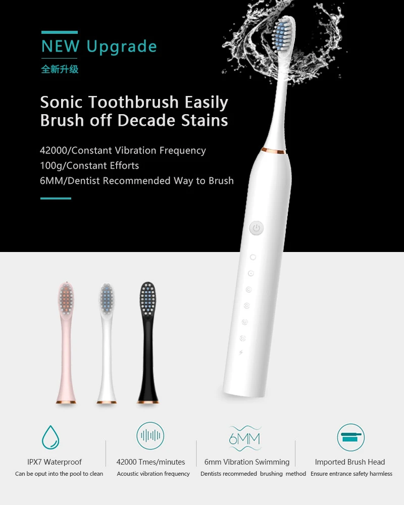 Sonic Electric Toothbrush IPX7 - Electric Toothbrush Sonic review and price